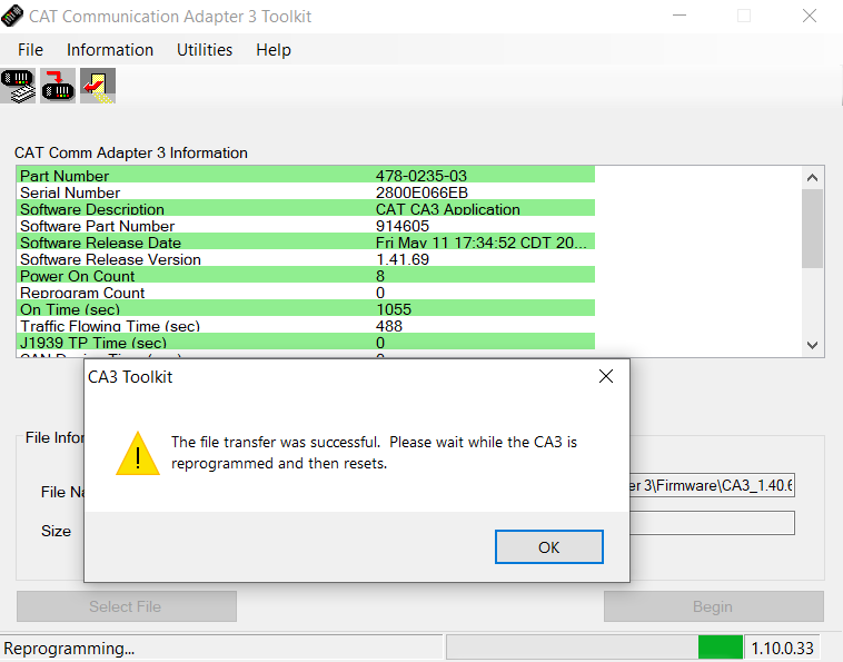 Firmware Flash on CAT Comm Adapter 3 CAT Caterpillar ET Diagnostic Adapter III 1-7