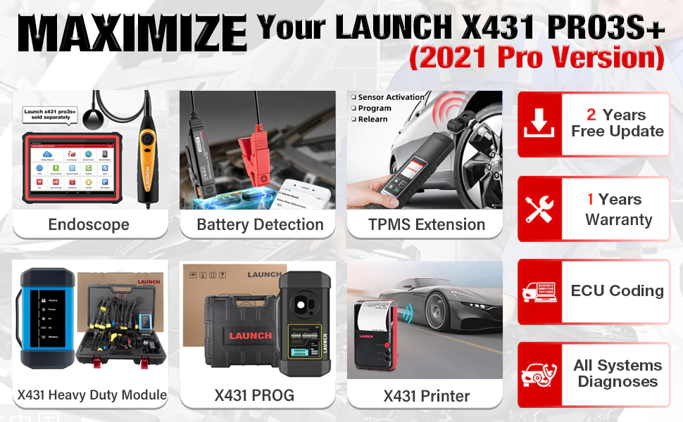 LAUNCH X431 PRO3S+ Full Systems Online ECU Coding Diagnostic Scanner-1