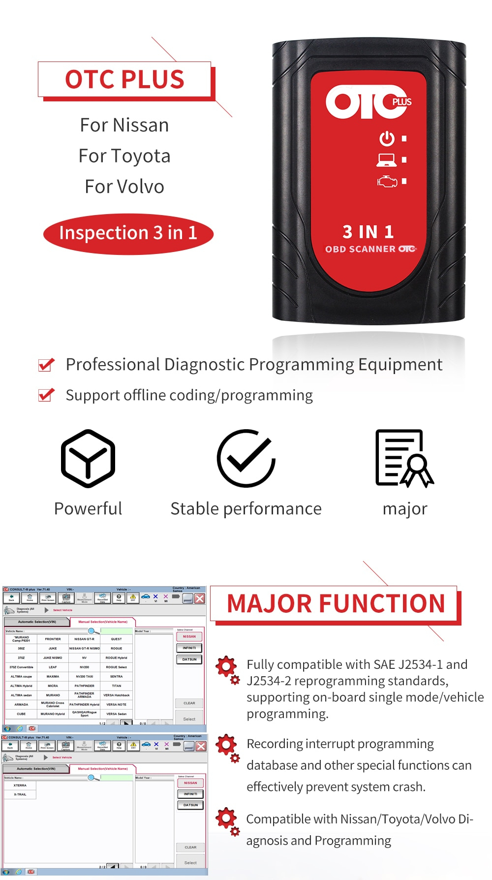 Nissan Consult 3 Plus + Toyota ITS + VOLVO VIDA DICE OTC Plus 3 in 1-2