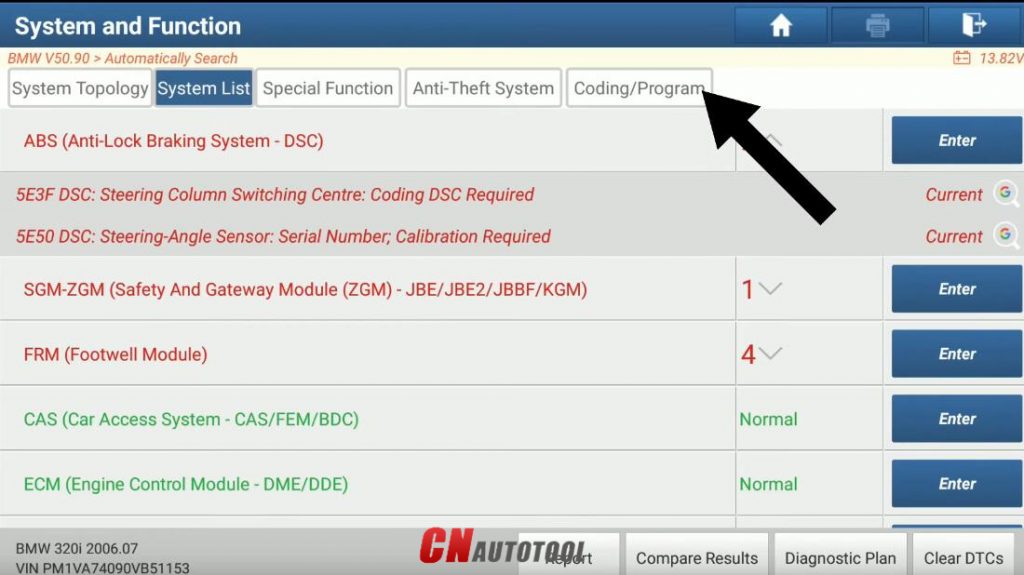 BMW E90 2006 DSC ABS Coding by Launch X431